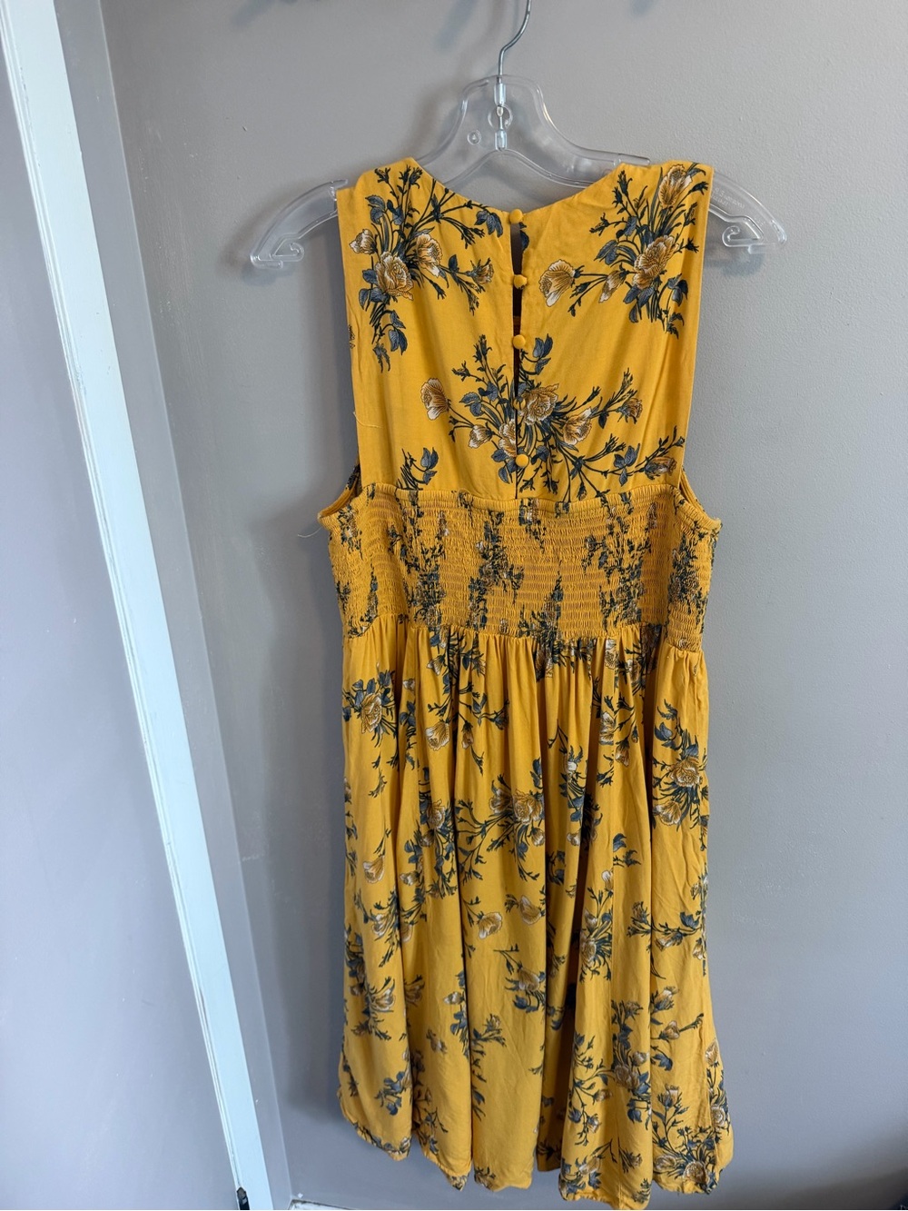 Torrid Yellow Floral Smocked Bodice Midi Dress 2X - Picture 6 of 7
